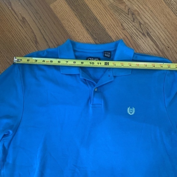 CHAPS Polo Men’s Size XL Short Sleeve 1/4 Button Blue 100% Cotton - Picture 7 of 9